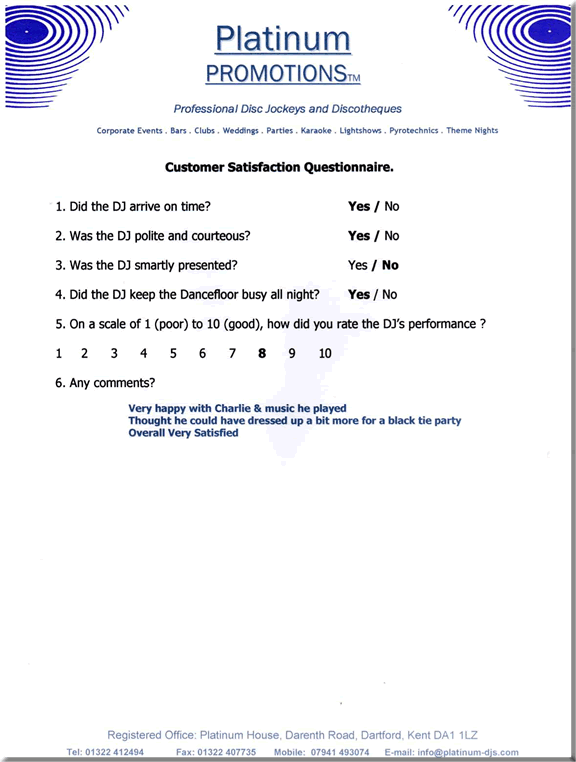 Platinum Promotions, 1st Class DJ and Disco Supplier, Professional Club